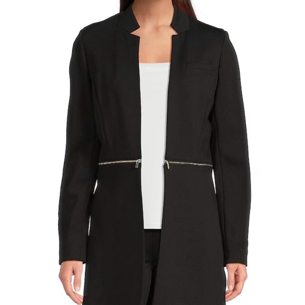 Calvin Klein Black Women's Blazer with Silver Accents